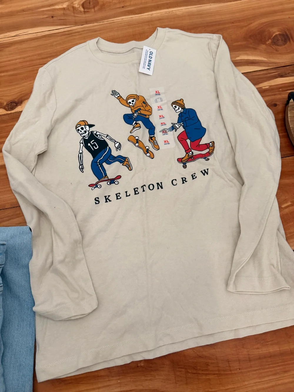 Boys Lot of 3, Jeans and Long sleeve tan Shirt, NWT Cat and Jack 14/16